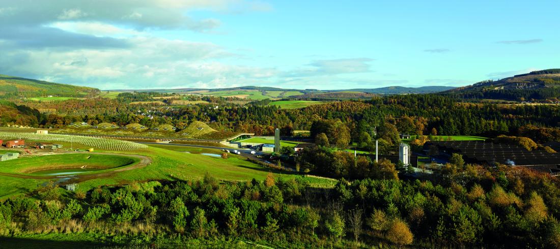Aerial shot of The Macallan distillery