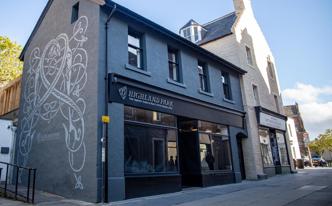 exterior of Highland Park shop in Kirkwall, Orkney