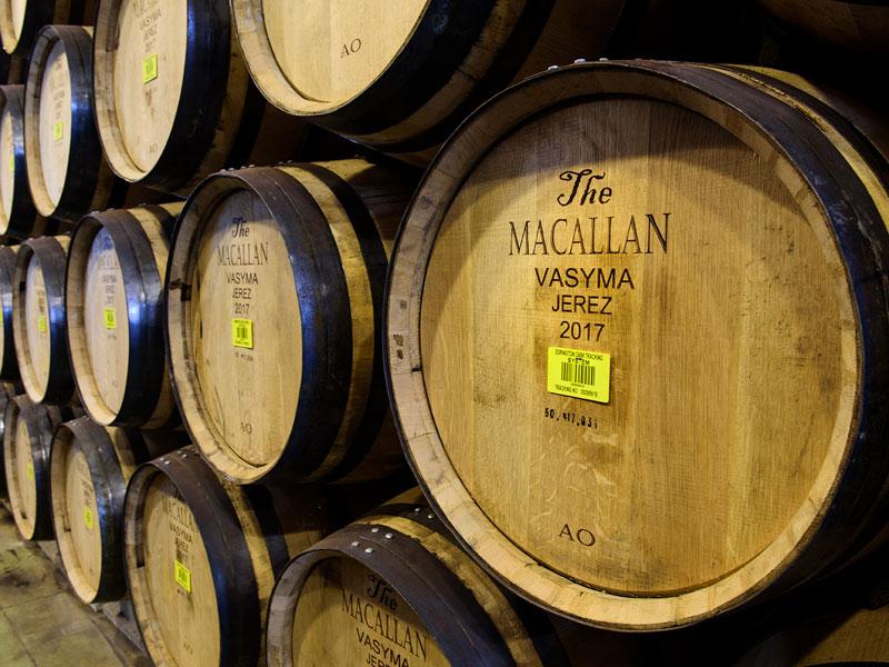 Casks containing The Macallan are stamped with the brand name and also the cask maker, Vasyma of Jerez