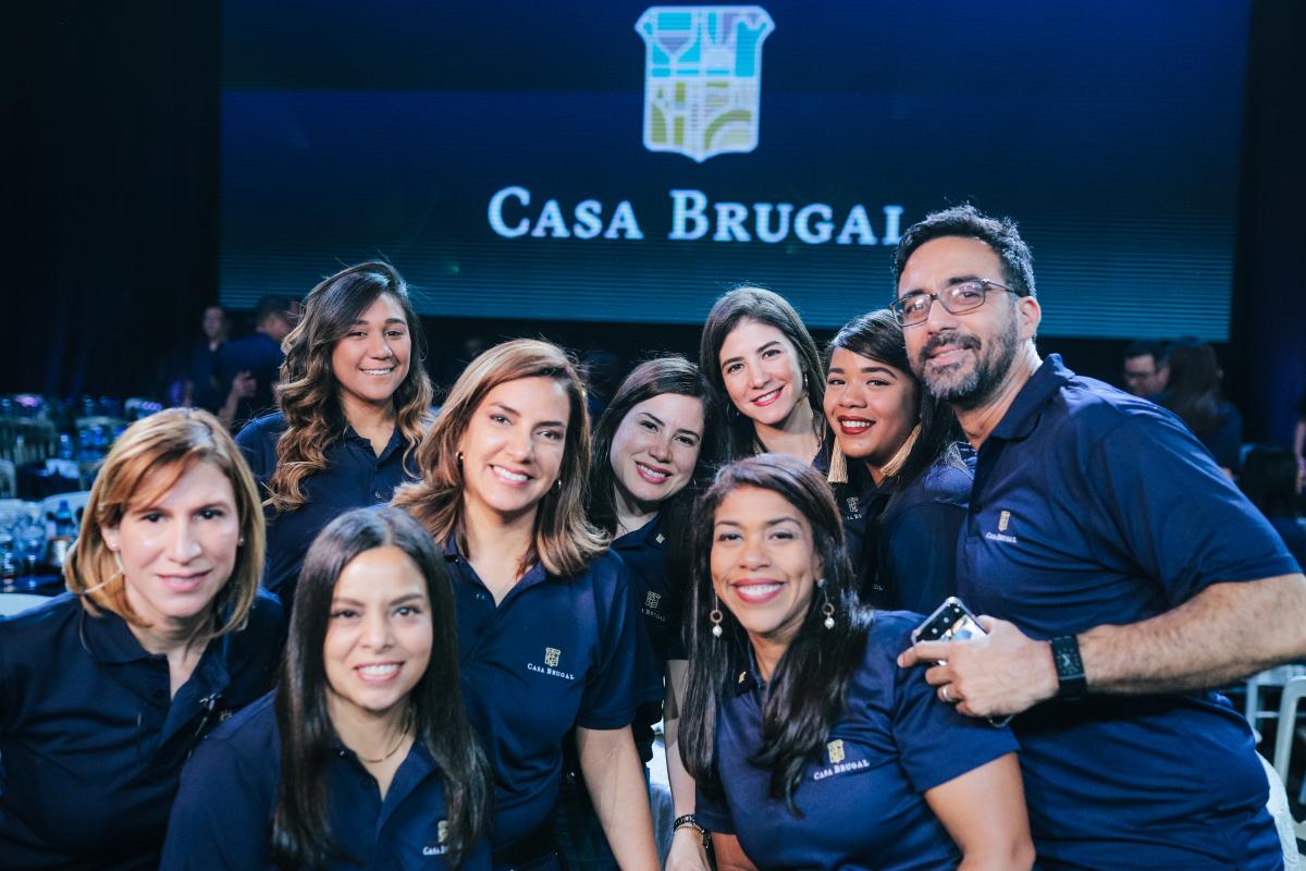 Brugal employees taking a photo together