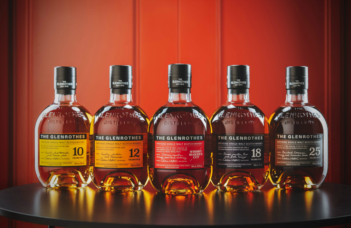 The Glenrothes Soleo Collection lined up